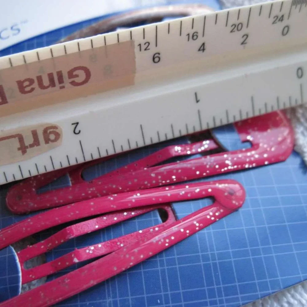 4 Goody Classics Glittery Epoxy Covered Metal Hair Snap Clips Magenta Pink Brown